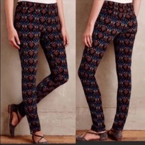 Anthropologie Serif Skinny Leg Multicolor Corduroy 27 Pilcro and the Letterpress